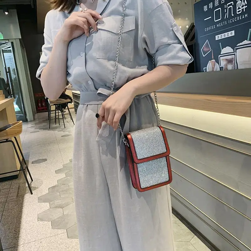 

2019 Summer New Style Korean-style Style PU Handbag Solid Color Mobile Phone Bag Convenient Magnetic Snap Shoulder Bag Man-made