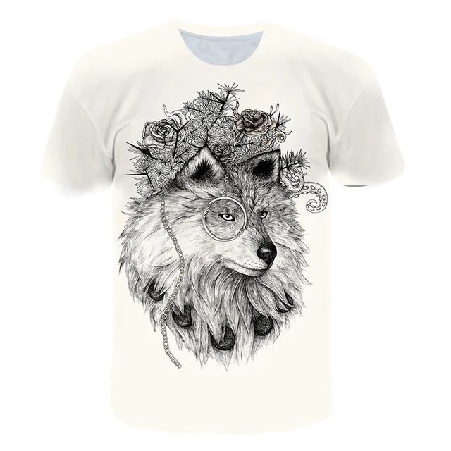 New Wolf T-shirt 3D Print Summer T shirt for Men Casual Oversized Men's Sports T-shirt O-neck hip hop Short Sleeve Tops Clothes t shirt for men-T867