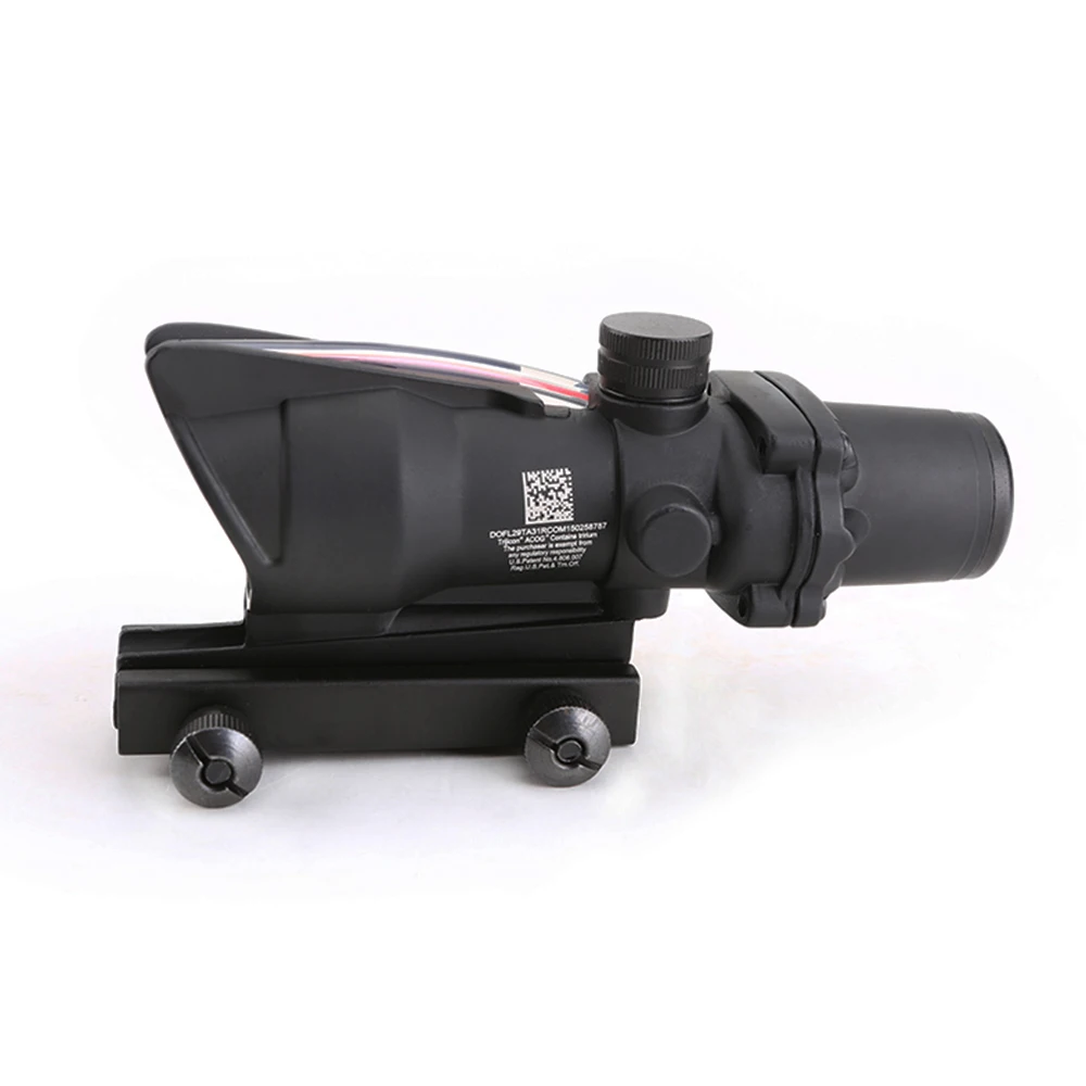 Охотничий Прицел ACOG 4X32 настоящий красный зеленый волоконный оптический прицел с подсветкой шеврон сетка тактический оптический прицел с