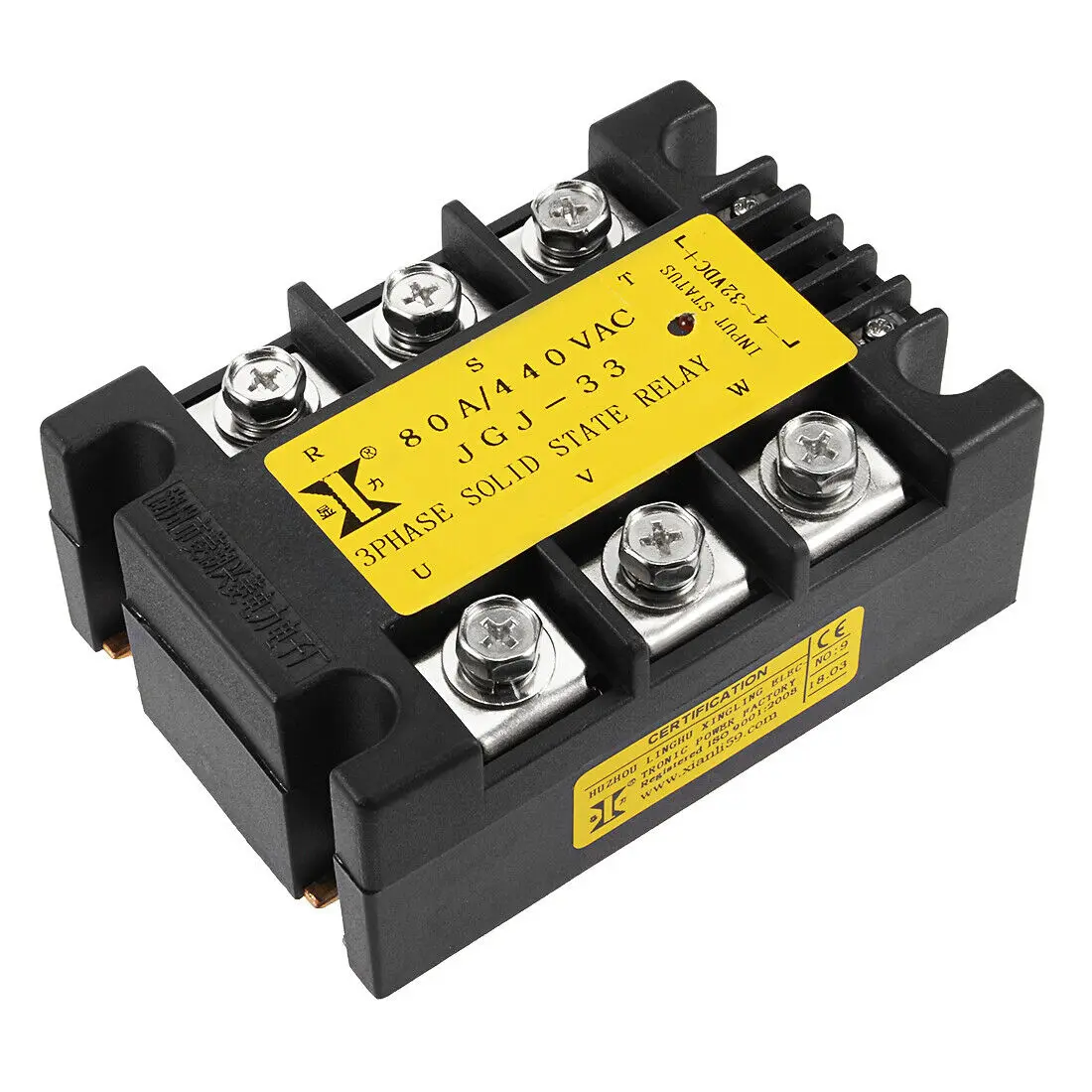 

JGJ33 DC 4-32V to AC 440V 80A Three Phase Solid State Relay Module DC to AC