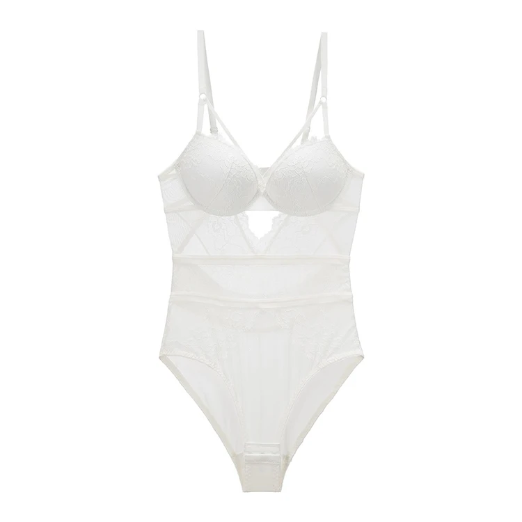Hollow out push up pure color women sexy underwear Euramerican young ladies lingerie Beauty back pack cross female sleepwear