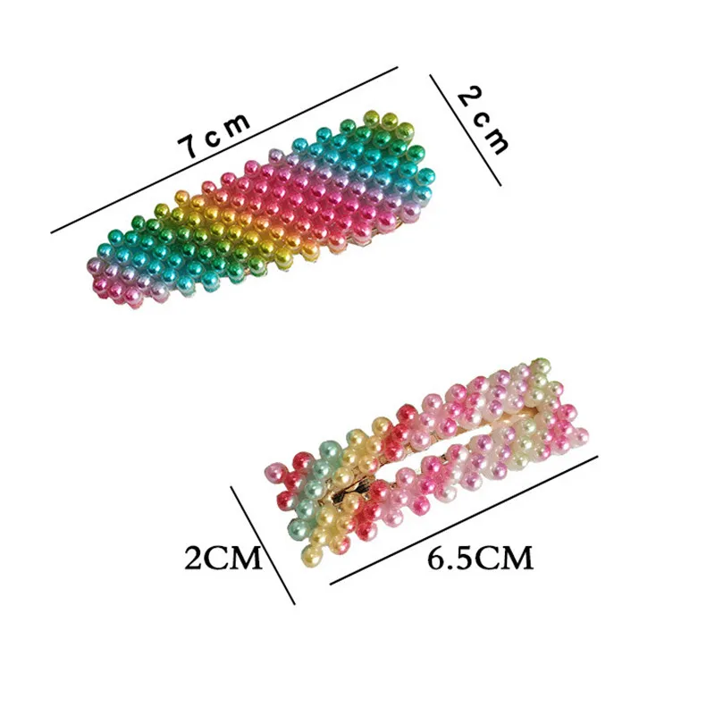 Корейский стиль бисер неоновые цветные шпильки прекрасные женские аксессуары для волос ins стиль девушки Радуга утконоса заколки