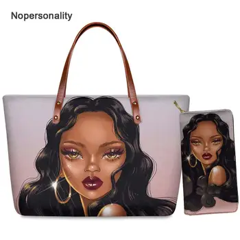 

Nopersonality Brand Art African Girl Women Handbags High Capacity Female Ladies Top-handle Bag with Purse Femme Shoulder Bags