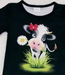 Милый комплект для девочек, детская одежда с рисунком коровы и животных эксклюзивная детская одежда комплект из 2 предметов высокого качества