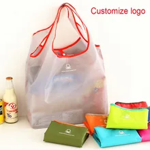 Special Offers custom logo Candy-colored portable environmental protection tote foldable supermarket shopping bag