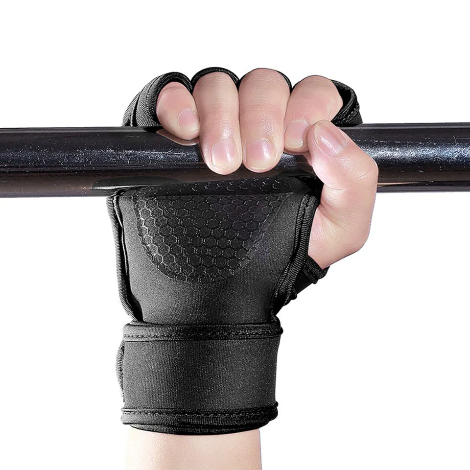Фитнес-спортивные перчатки для тяжелой атлетики силиконовые противоскользящие перчатки для тренировки половина пальцев Кроссфит Гимнастика ручки для защиты рук ладони