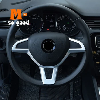 

For Skoda Octavia Car Steering Wheel Cover Trim 2016 2017 2018 ABS Chrome Auto Interior Styling Sticker Decoration Accessories