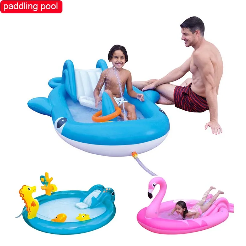 

Baby swimming pool Cartoon animal play pool Water spray inflatable water Play toy pool Slide pool swimming pool