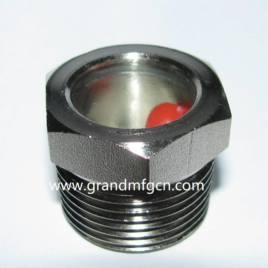NPT3/4" Pump Fused Oil Sight Glass With SS304 Stainless Steel Reflector & Foating Red Ball Steel Oil Level Sight Gauge Window