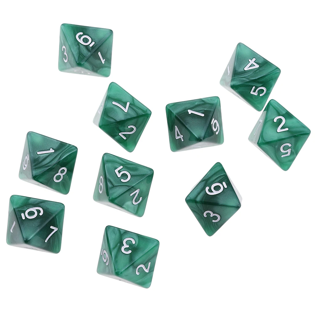 10pcs 8 Sided Dice D8 Polyhedral Dice for Party Table Games Gaming Dice Birthday Parties Board Game
