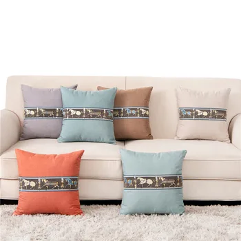 

Nordics Splicing Horse Cushion Cover Cotton Linen Chair Back Cover Home Sofa 2021 New Year Decorative Throw Pillows Case cojines