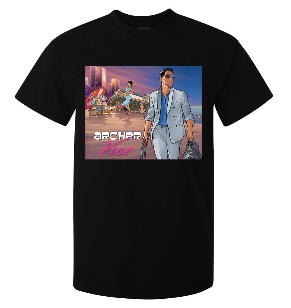 Archer Vice Fan Art Miami Стильная мужская (женская в наличии) футболка черная стильная на