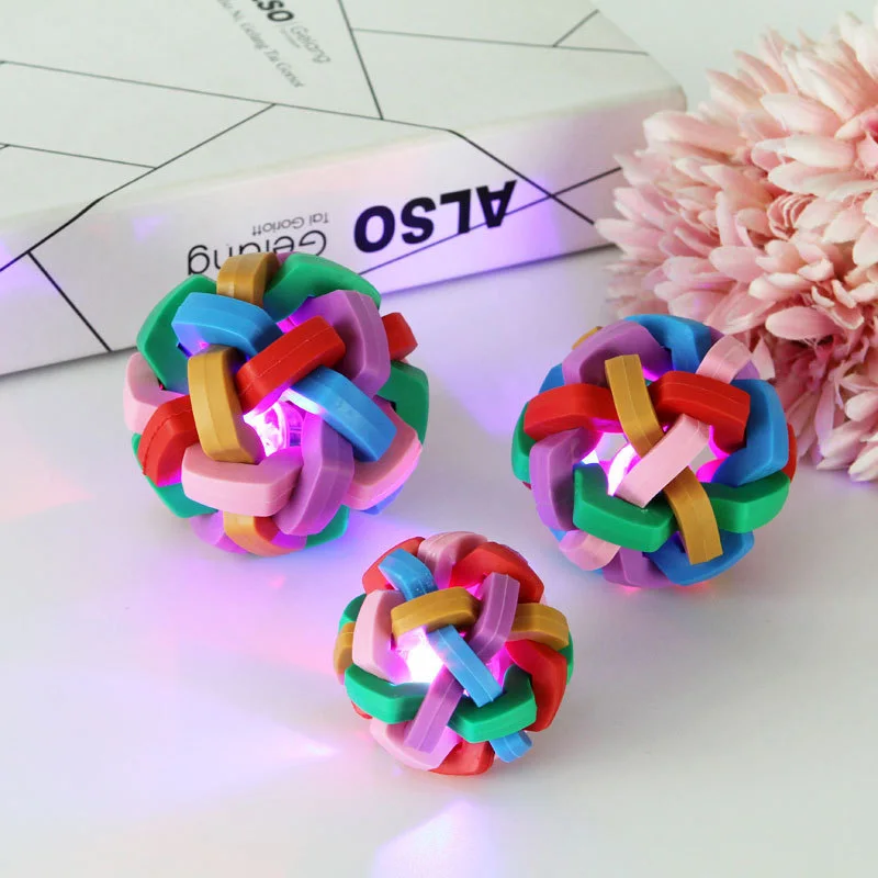 Dog Funny Balls Toys Rubber Pets Chew Glowing Colorful Fun for Puppy Large Ball Toy Wear-resistant Pet Interactive | Дом и сад