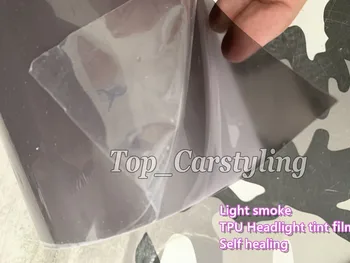 

TPU Light Smoke Headlight Tint Film Self healing Car Motorbike Protection Covering Top quality PROTWRAPS 0.3x10m( 32ft length)