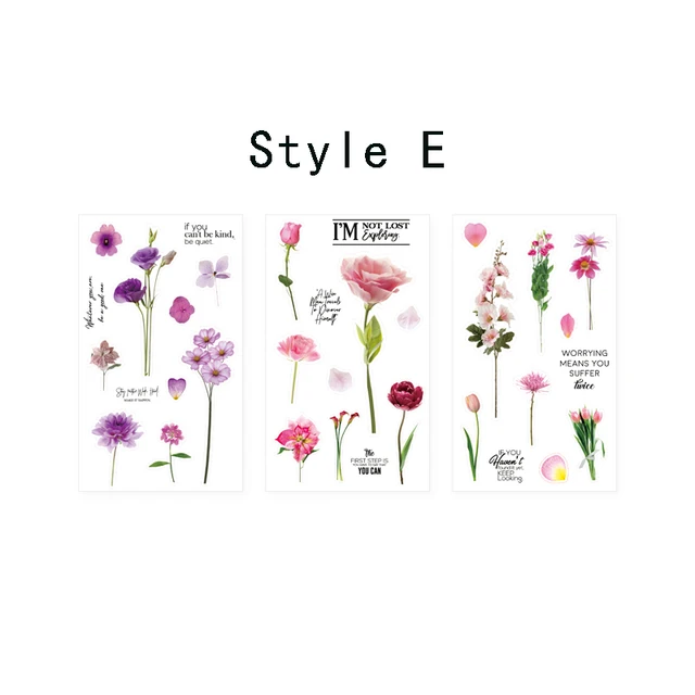 Mr Paper 3 Pcs Bag 8 Designs March Flower Season Series Plant Style Flowers Leaves Plants Hand Account Diy Decoration Stickers Assorted Stickers Aliexpress