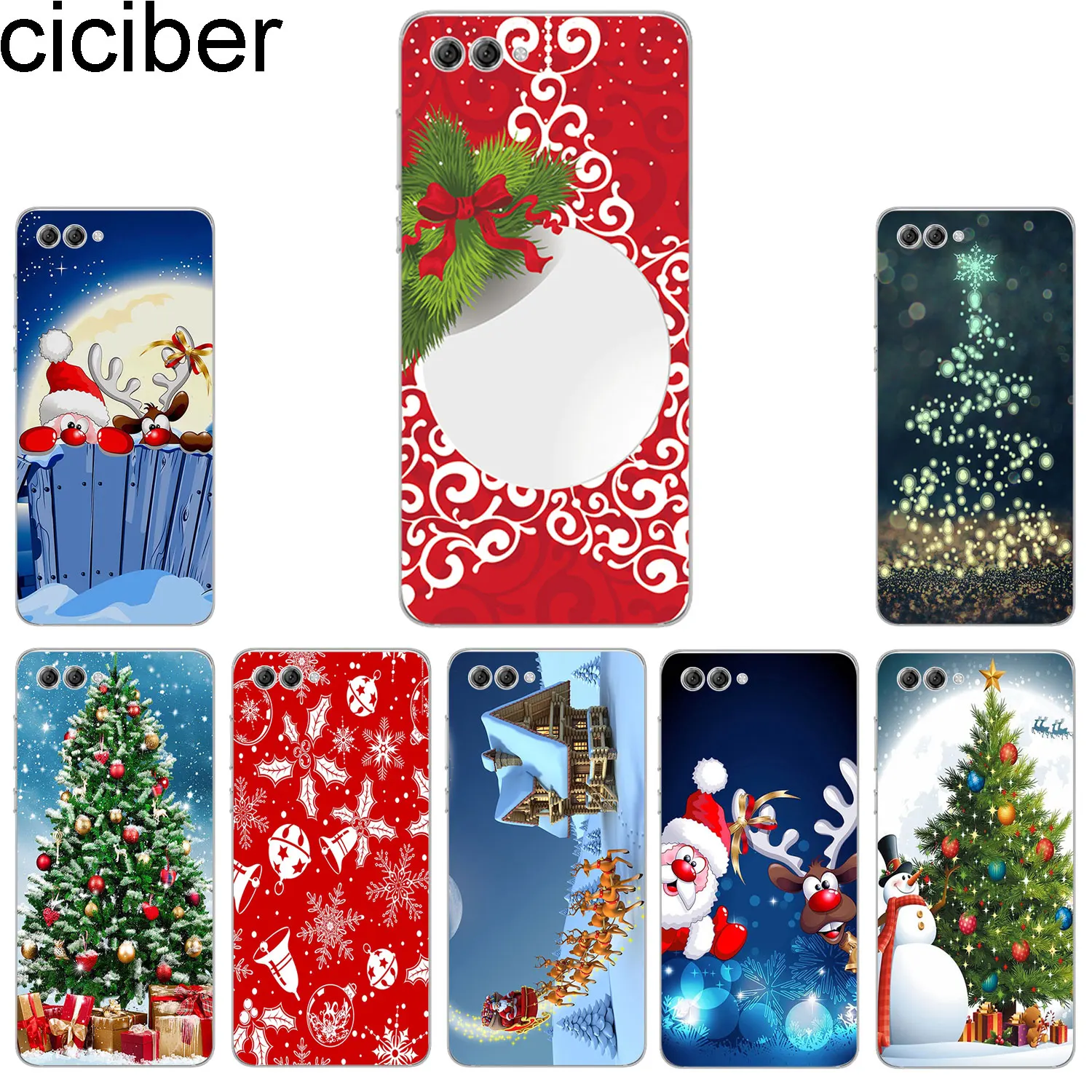 ciciber Merry Christmas Phone Case for Huawei Honor 10 9 8 lite 7A 8C 8X Note V10 Play Y9 Y7 Y6 Y5 Y3 Pro Prime 2017 2018 2019 |