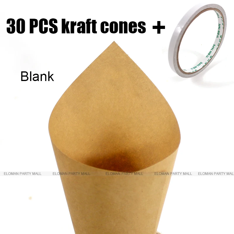 Design-30PCS Пользовательские Свадебные конусы-конфетти ELOMAN ретро крафт лепесток конфеты размещение натуральные конусы-Конфетти Для Свадебные и вечерние украшения - Цвет: Design-30PCS