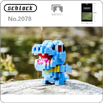SC Pocket Monster Sobble Grookey Scorbunny Cyndaquil Totodile мини-конструктор для детей, новинка, сумки - Цвет: Totodile
