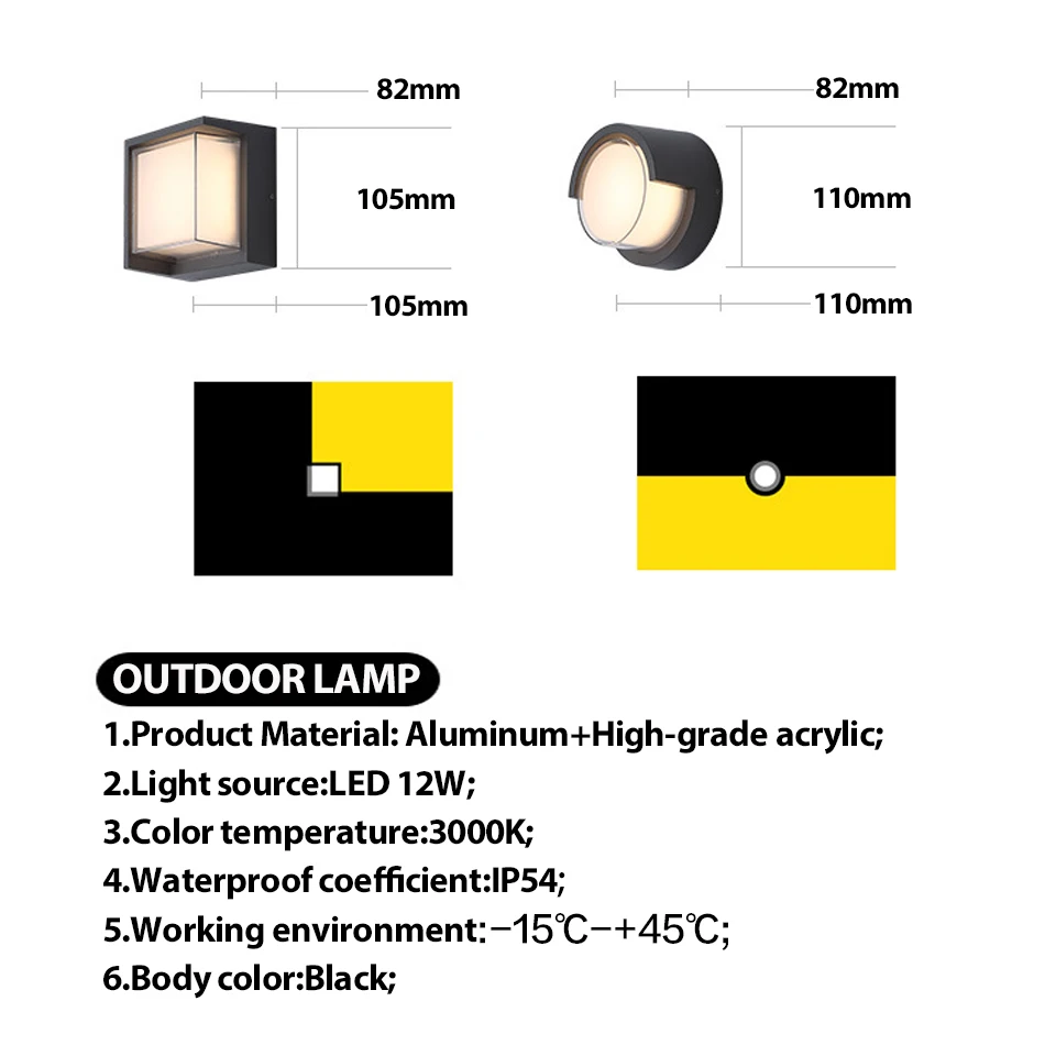 Livre à Prova Lâmpada de Parede Jardim ao ar Led ao ar Dwaterproof Água Varanda Luz Moderna Led Radar Sensor Movimento Pátio Livre Indoor 12 w ip 3 prova dwaterproof água ip varanda luz moderna