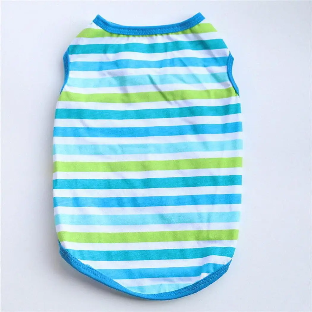 2 Color 4 Size Summer Autumn Cute Striped Pet Dog T-Shirt Vest fall Shirt Small Dog Clothes Costume Unisex