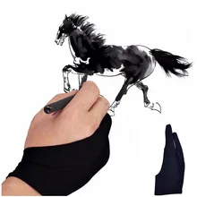 18,5 см черная перчатка для рисования художника для любого графического планшета черный 2 пальца противообрастающая как для правой, так и для левой руки