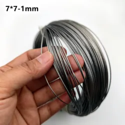 Câble de levage de pêche en acier inoxydable 100, 50M/304 M 1mm de diamètre, Construction 7x7 