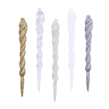 Simulation d'arbre de noël suspendu, 5 pièces, 13cm, faux accessoire de glace pour fête d'anniversaire d'hiver, décoration d'arbre de noël suspendu