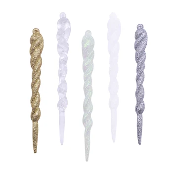 

5Pcs 13cm Simulation Ice Xmas Tree Hanging Ornament Fake Icicle Prop For Winter Birthday Party Christmas Tree Hanging Decoration