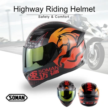 

Helmet ECE Approval Double Lens Motorcycle Racing With Replaceable Outer Visors Full Face kask Motor Bike Casco Moto Casque