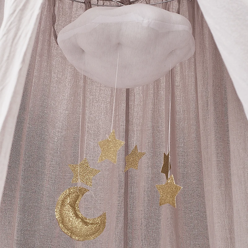 Nursery Room Decor Nordic Cotton Cloud Hanging Decor Kids Play Room Tent Canopy Decoration Stars Hanging For Baby Kids Decor