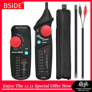 

Network Cable Tracker Tester BSIDE FWT82 81 RJ45 RJ11 Telephone Wire Toner Ethernet LAN Tracer Analyzer Detector Line Finder