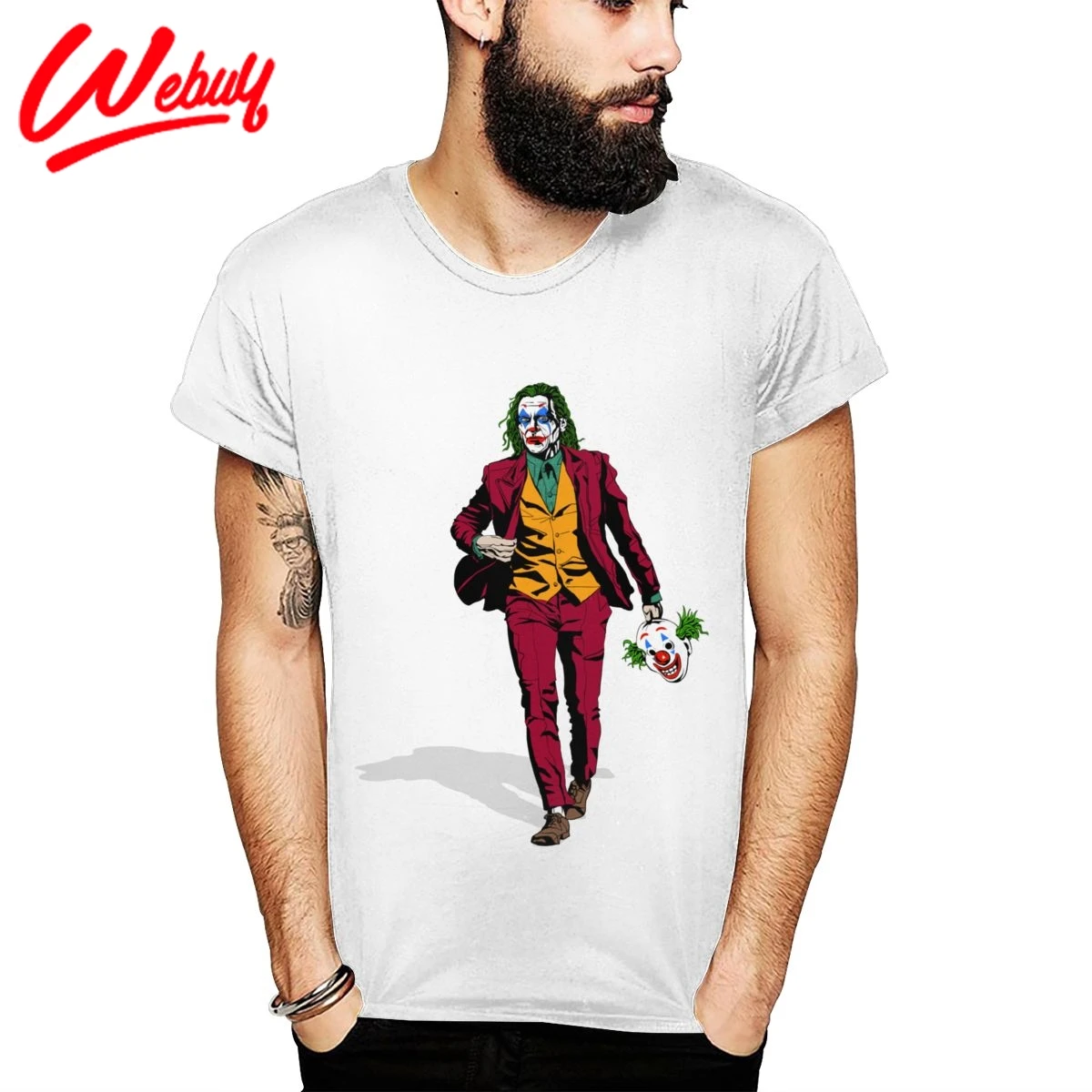 100% Cotton Joaquin Phoenix Clown Mr Fleck Joker T Shirt Cartoon Direct  Print Classic O neck Tee Shirt|T-Shirts| - AliExpress