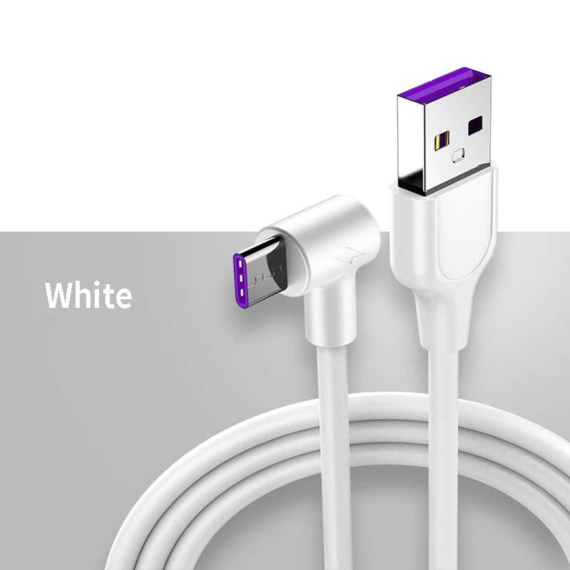 Кабель usb type C 5А для быстрой зарядки USBC кабель type-C для Xiaomi Redmi Note 7 K20 samsung Oneplus 7 Pro USB-C шнур зарядного устройства - Тип штекера: White