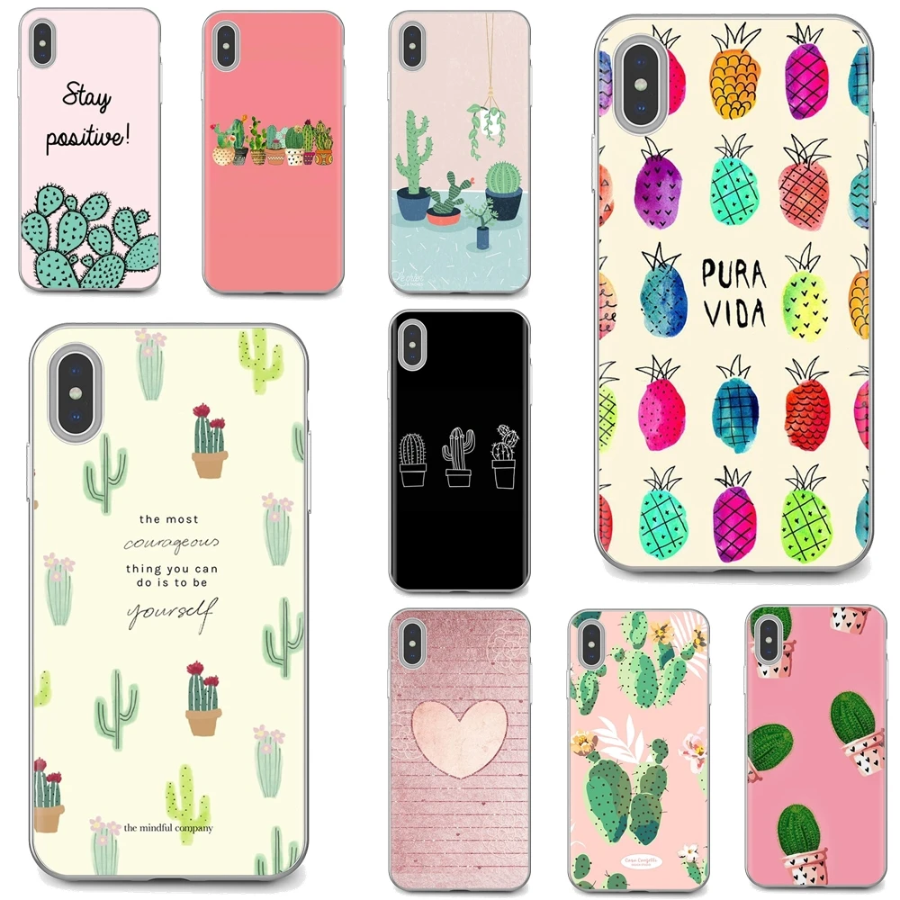 Силиконовый чехол Kawaii для телефона С КАКТУСОМ сердцем ананасом Huawei P8 P9 P10 P20 P30 P Smart