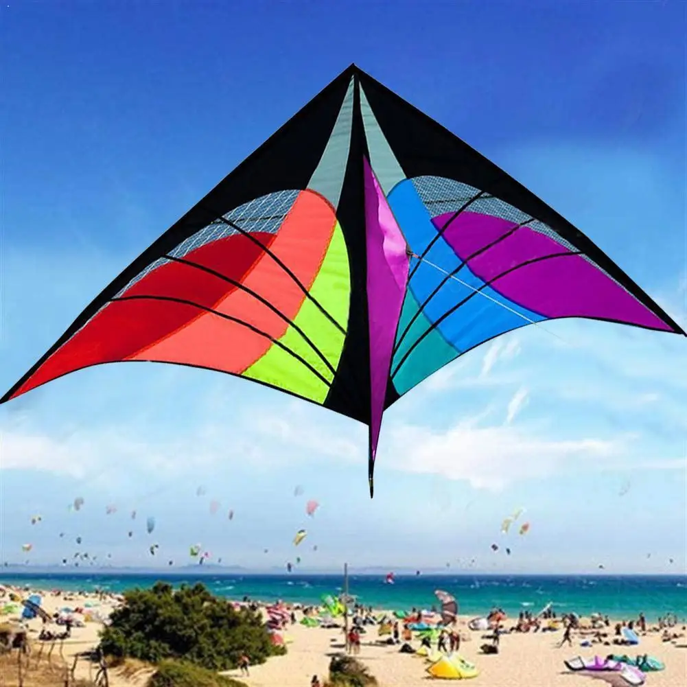 Classic Large Size Single Line Kite Outdoor Fun Sports With Kites And Kite  Flying Good Triangle Blue Line Handle 150*90CM S P5O3