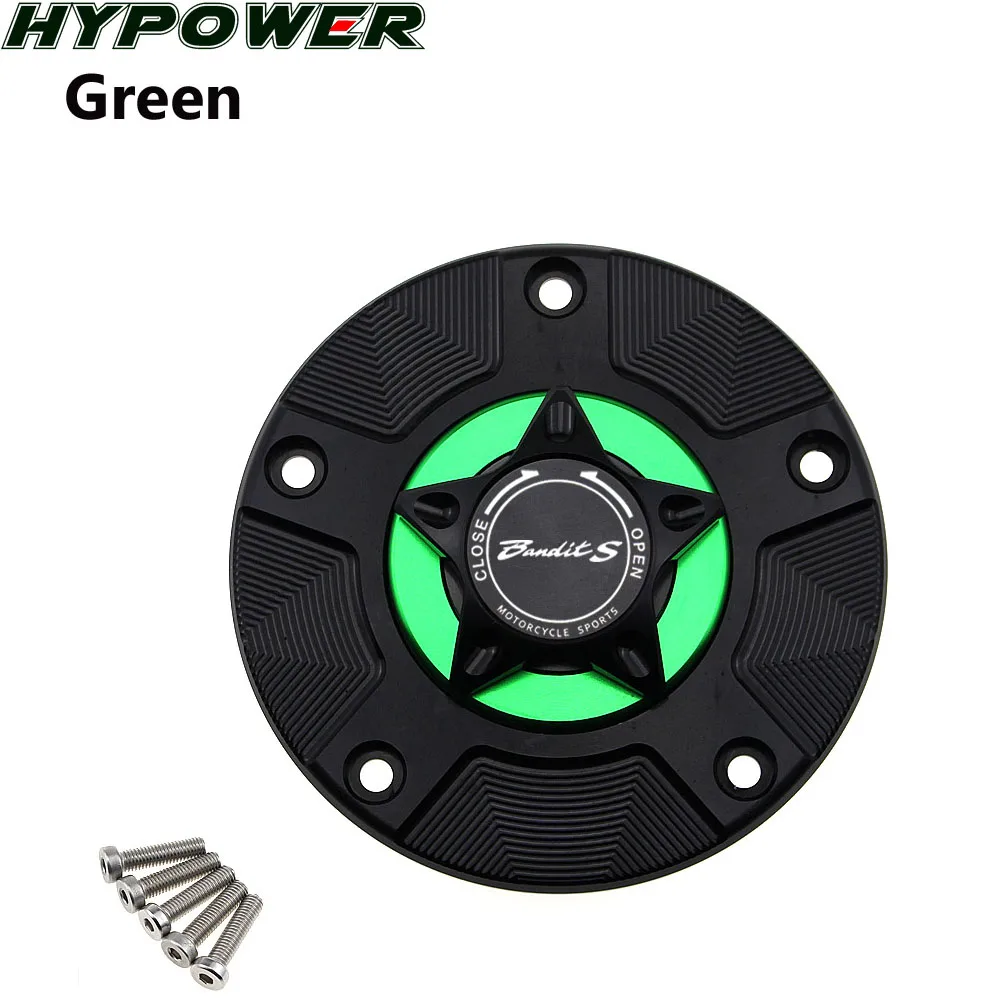 Крышка газового топливного бака для GSF650S Bandit S GSF1200S GSF1250S 2007-2012 Bandit мотоцикла CNC Quick Release Cover - Цвет: green