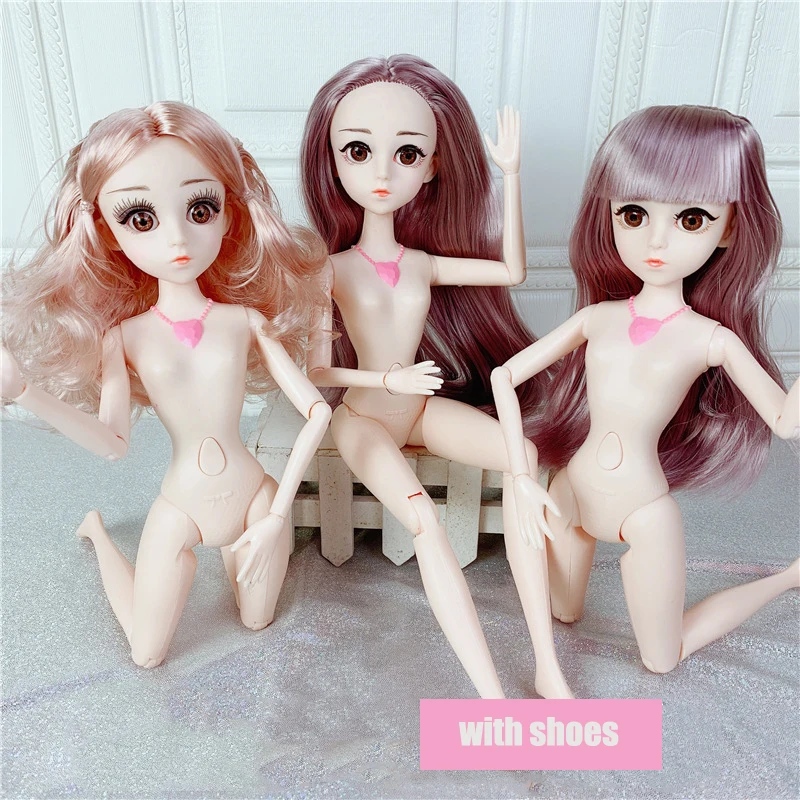 

38CM Music Bjd Doll 18Music and Bedtime Stories Long Wig Hair Female Naked Nude Body Dolls with Shoes Accessories Toys For Girls