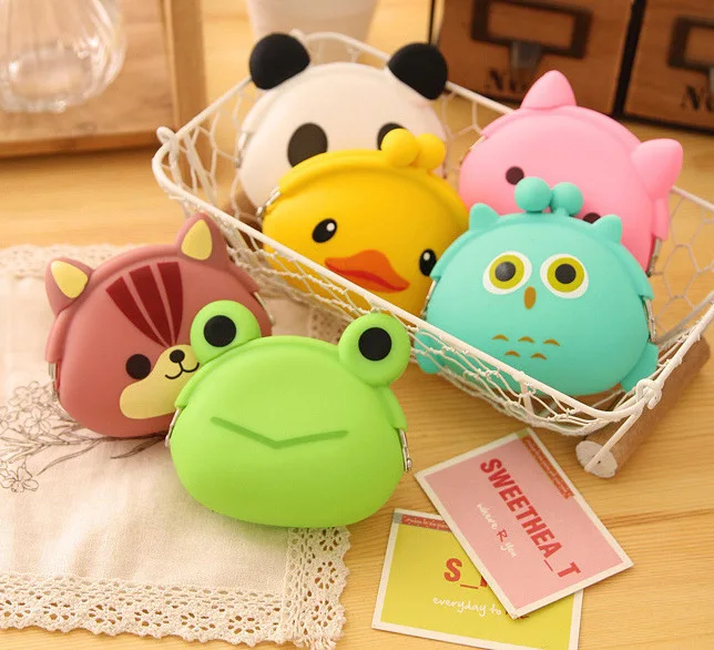 Cute Cartoon Animal Coin Soft Silcone Purse WOMEN'S Key Bag Soft Surface Buckle Earphone Bag Manufacturers Wholesale