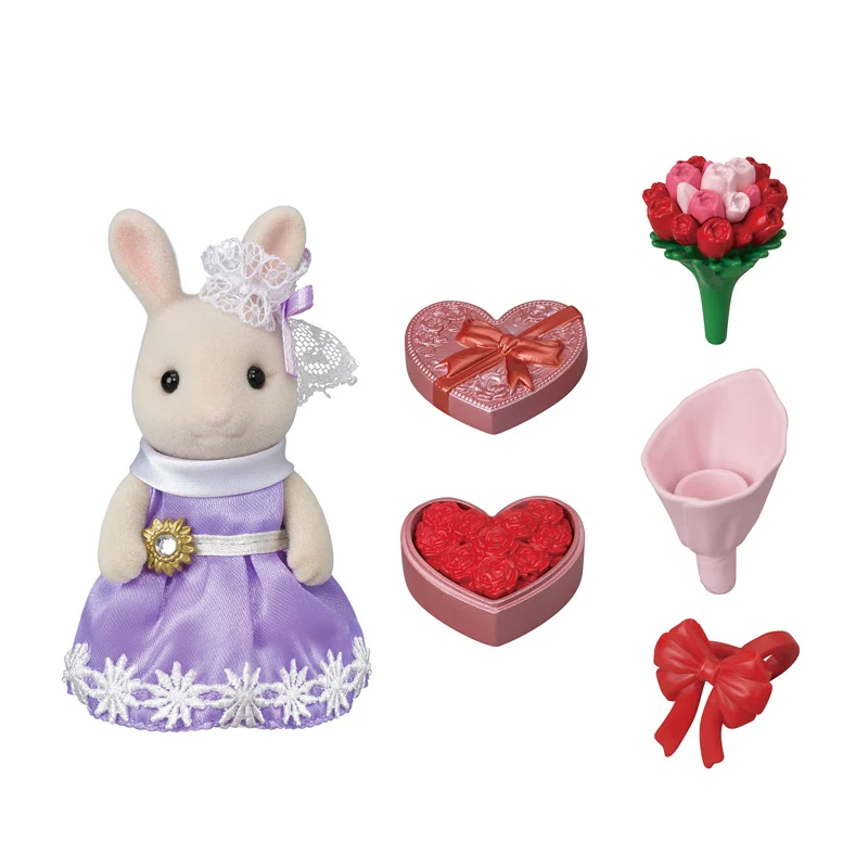 S01 Sylvanian Families город серия Цветочные подарки игровой набор кролик сестренка кукольный домик фигурка