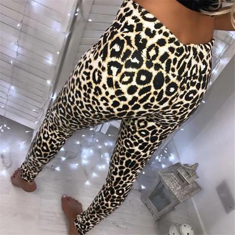Женские леггинсы с высокой талией и леопардовым принтом | Женская одежда