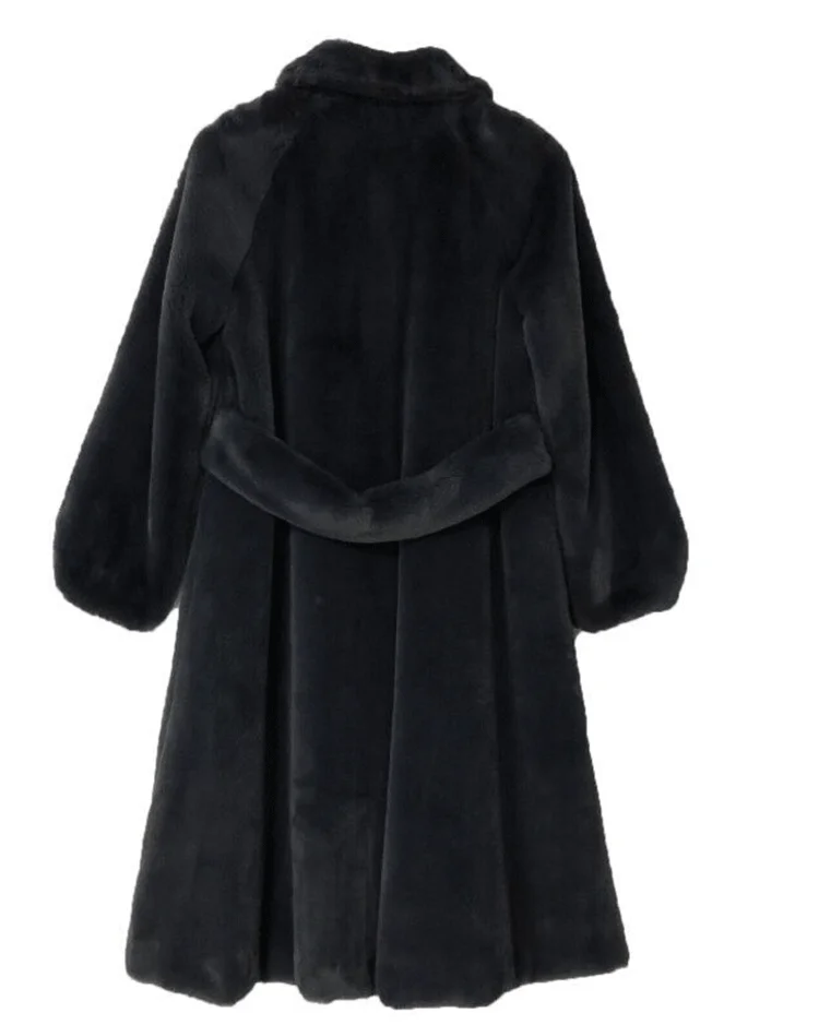Женское зимнее пальто из искусственного меха, женское пушистое меховое толстое теплое пальто, женская верхняя одежда из искусственного меха норки размера плюс 6XL N172 - Цвет: black