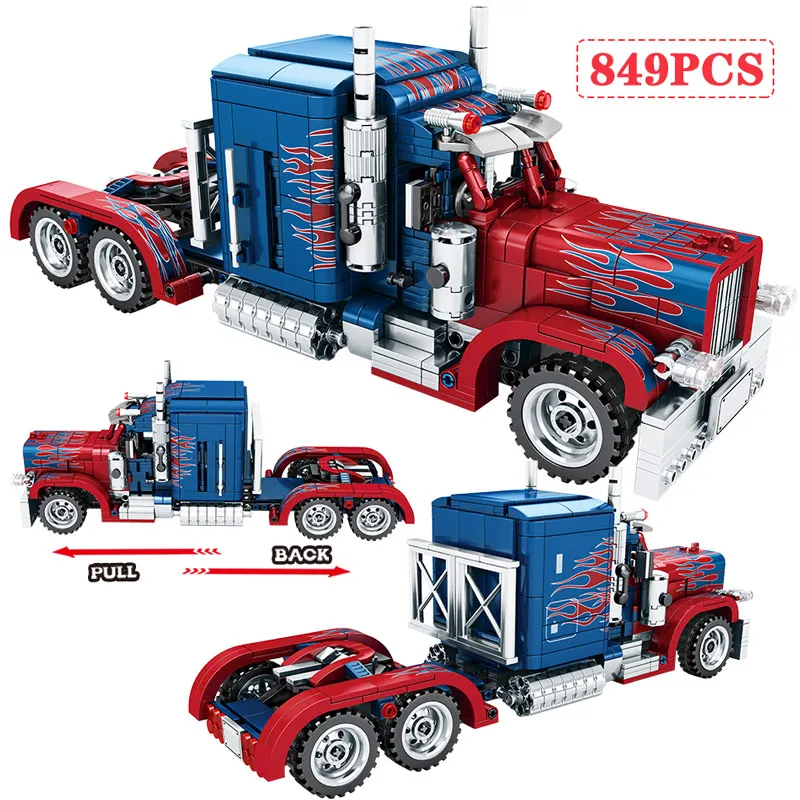 

849pcs City Deformation Car Model Building Blocks Technic Peter Bilt Robot Truck Bricks Education Toys for Boys