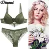 [Hot sales] New 2022 Lace Drill Bra Set Women Plus Size Push Up Underwear Set Bra And Thong Set 34 36 38 40 42BCD Cup For Female ► Photo 3/6