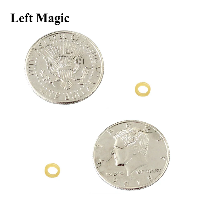 Magic Bite Out Quarter Trick Close-Up Coin Magic Illusion Restored Half Dollar 
