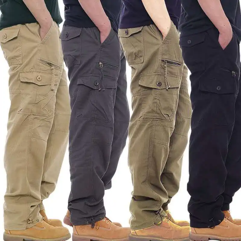 Pantalon cargo militaire coton - Style robuste pour pêche traditionnelle et activités outdoor