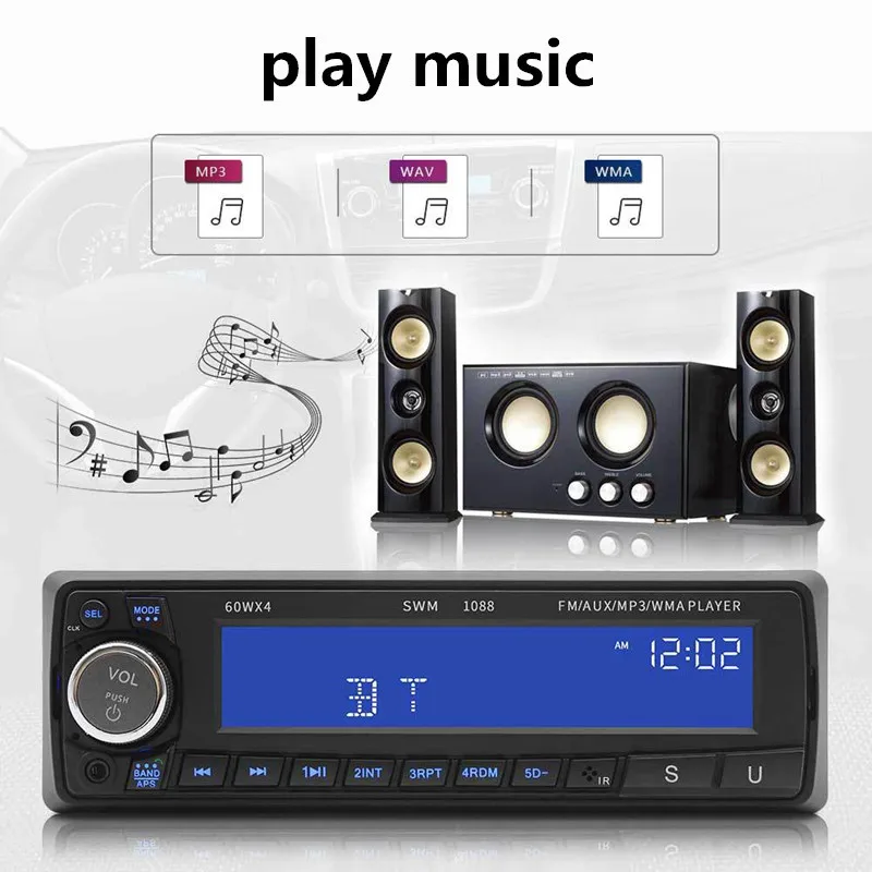FM AUX Mp3 Автомагнитола стерео приемник 1 Din Авто управляемые автомобили Bluetooth аудио