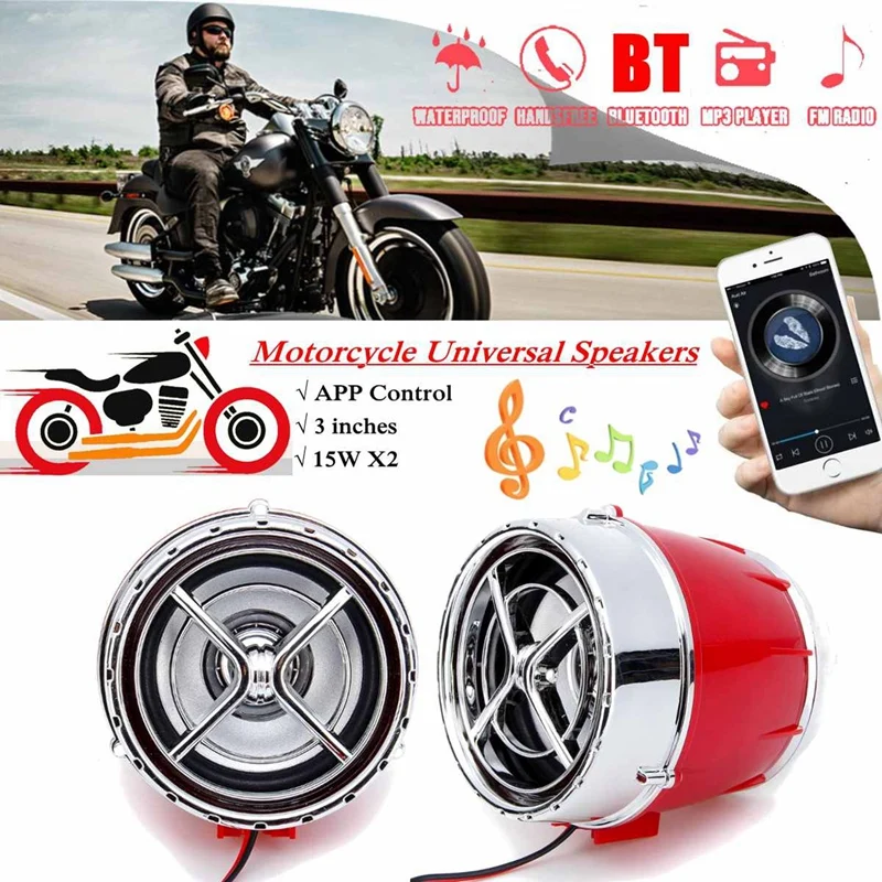Водонепроницаемый Bluetooth мотоциклетные колонки аудио радио звуковая система стерео аудио Fm радио охранная сигнализация беспроводное приложение дистанционное управление Contr