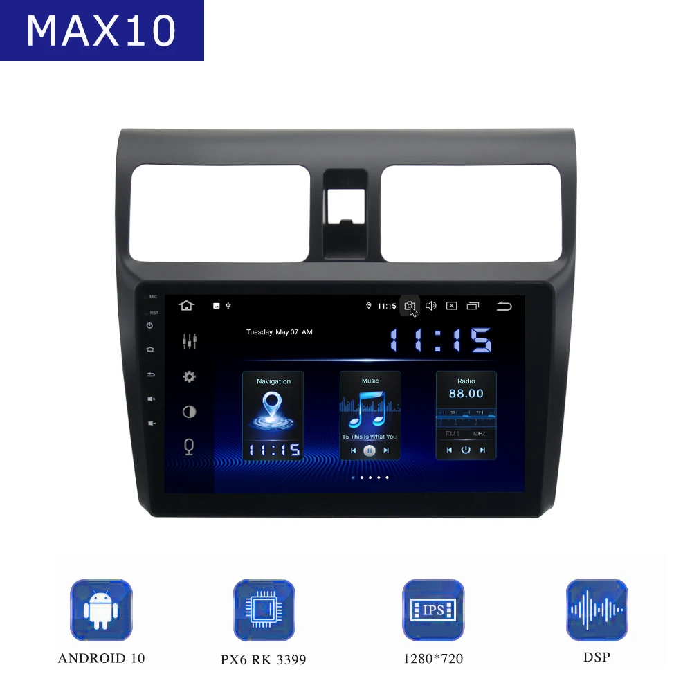 

10.2" Android 10.0 Car Radio For Suzuki Swift 2005-2010 Multimedia Player GPS Navi DSP CarPlay 1280*720 IPS Screen TDA7850 MAX10