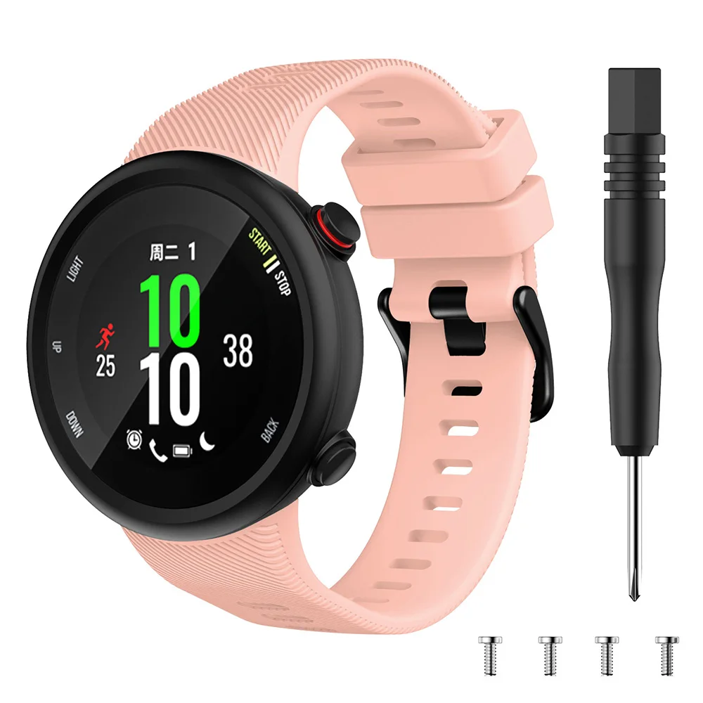 15 цветов браслет ремешок для Garmin Forerunner 45 45S Силиконовые сменные Смарт часы модные часы ремешок аксессуары - Цвет: Pink