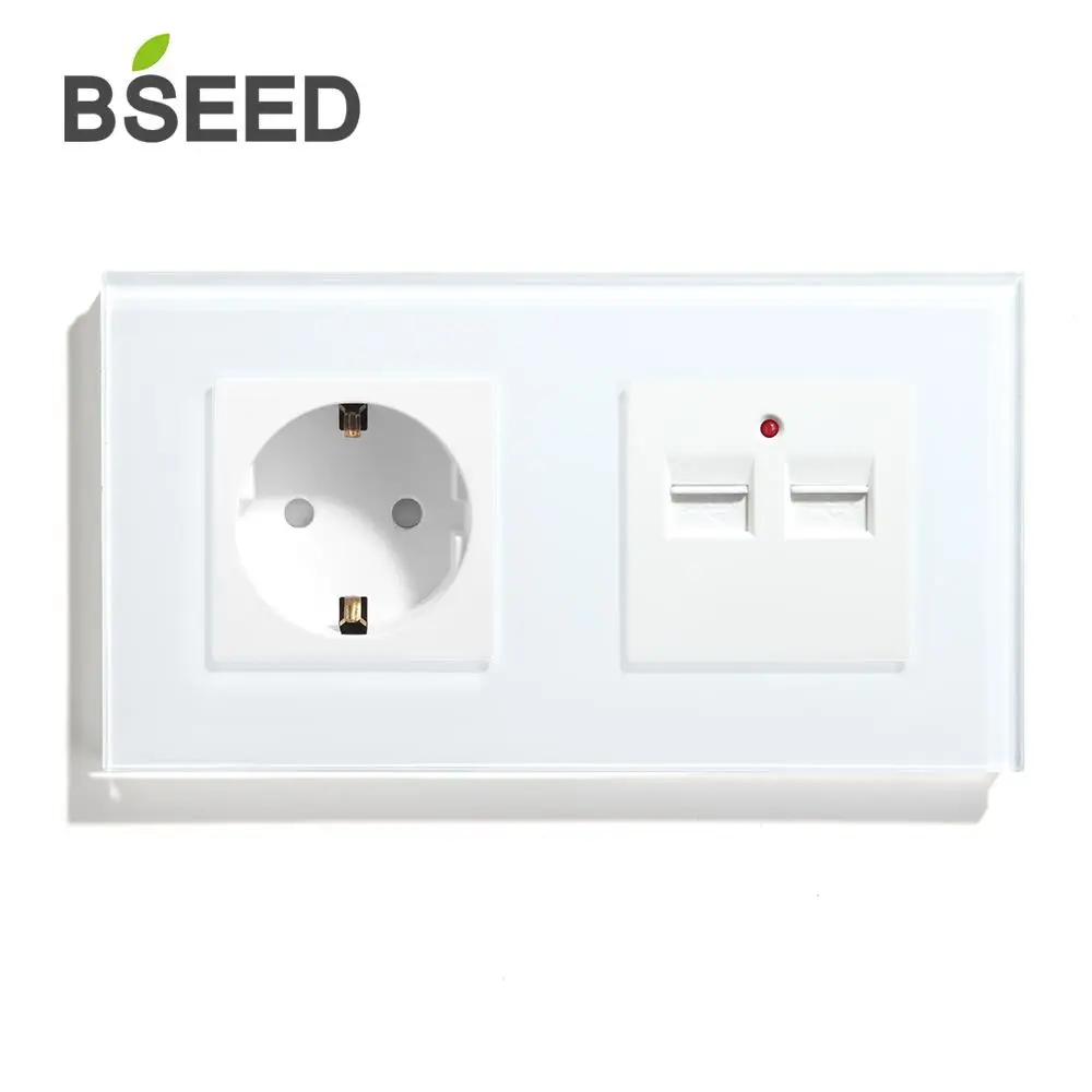 BSEED EU стандартная розетка с двойным USB зарядным устройством настенная белого и